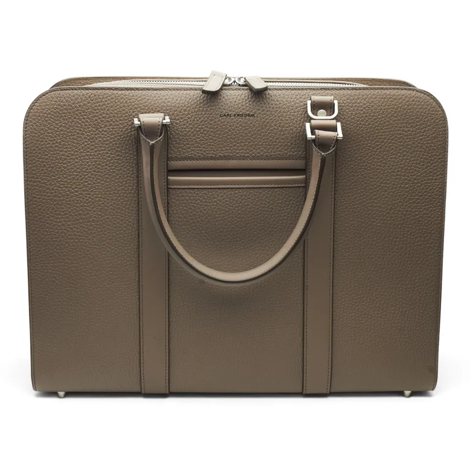 Carl Friedrik Palissy serviette cuir taupe 40,5 cm