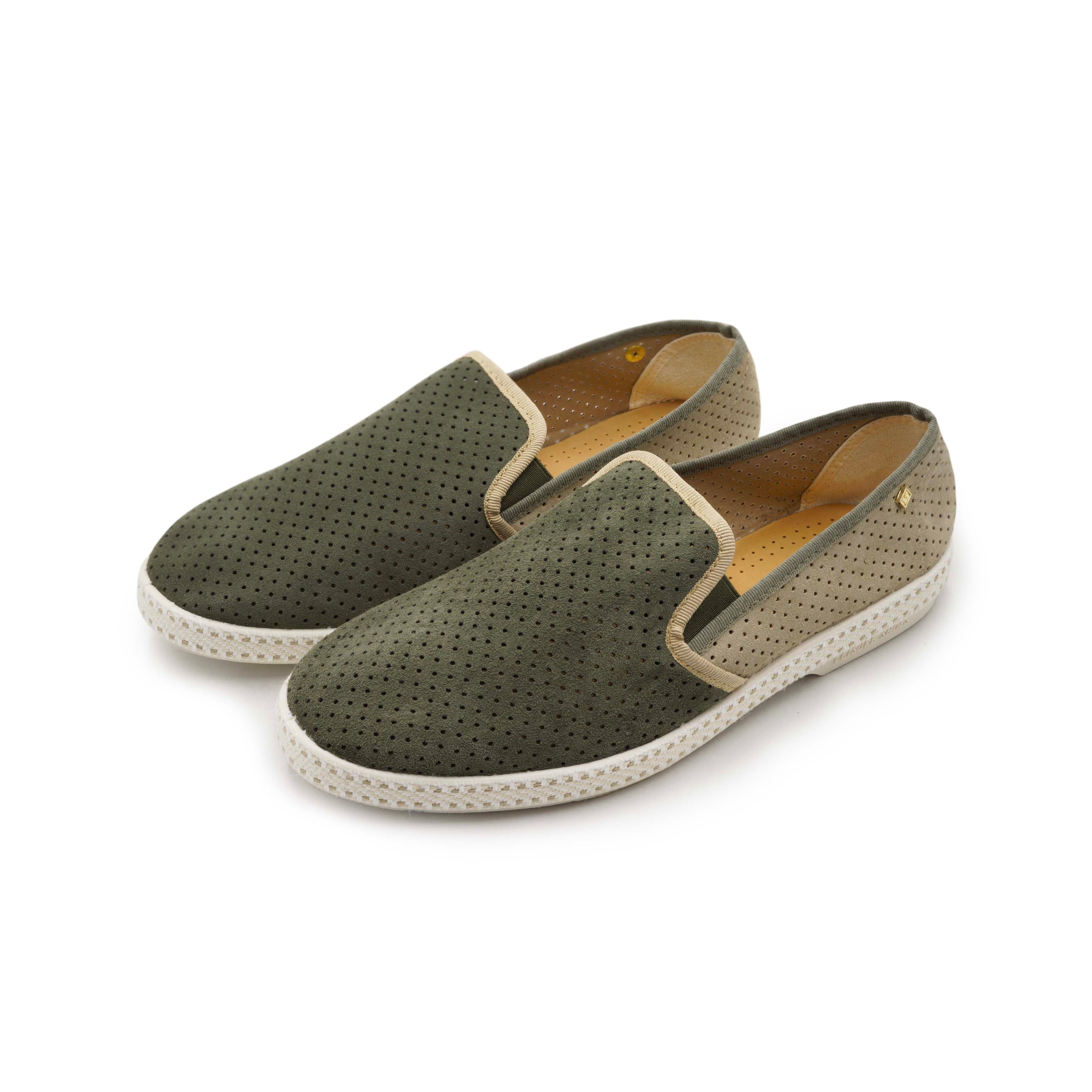 Rivieras Classic Daim Match espadrilles kaki