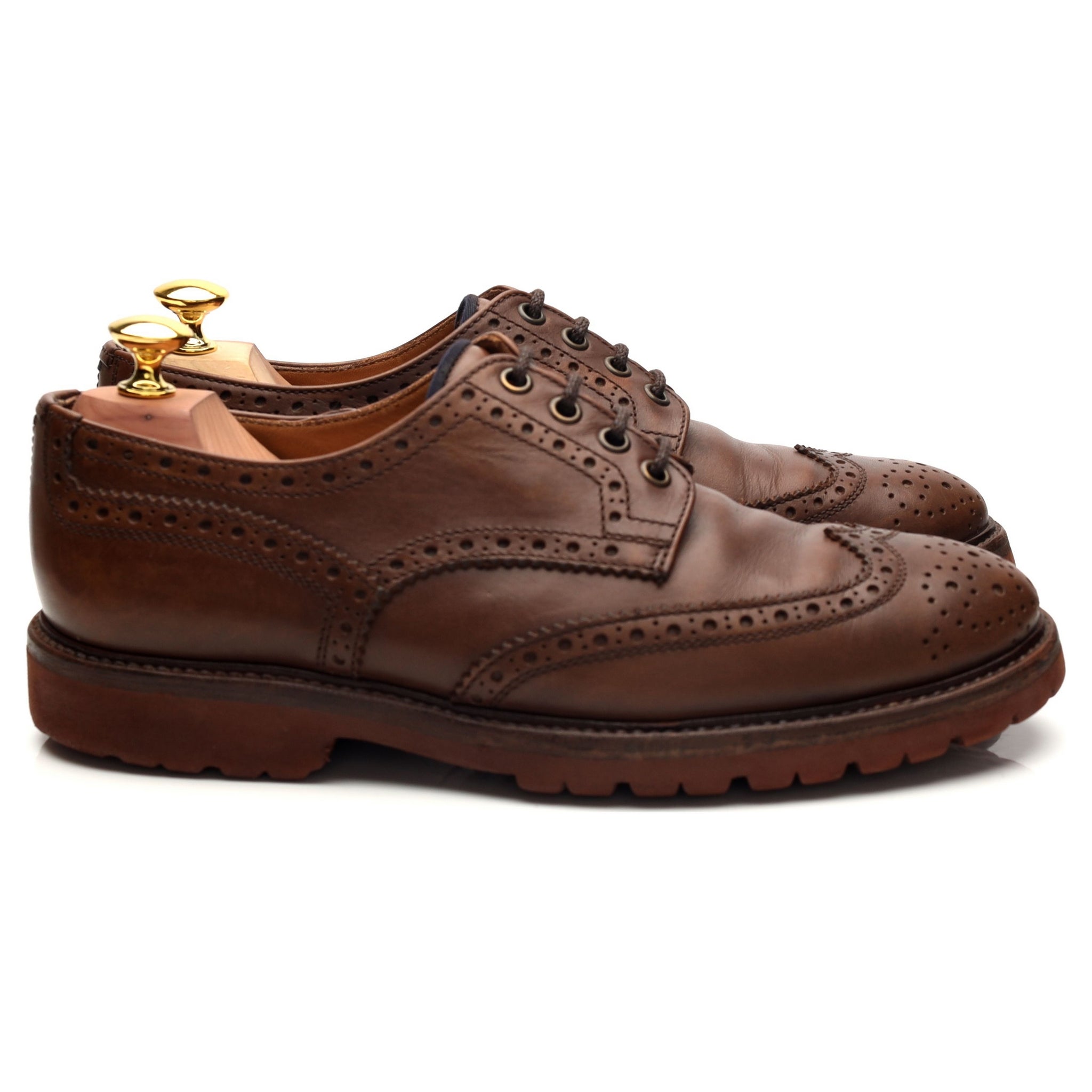 Brunello Cucinelli derbies brogues cuir marron UK 7