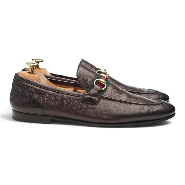 Gucci mocassins cuir à mors marron UK 8.5