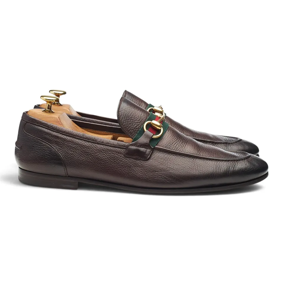 Gucci mocassins cuir à mors marron UK 8.5