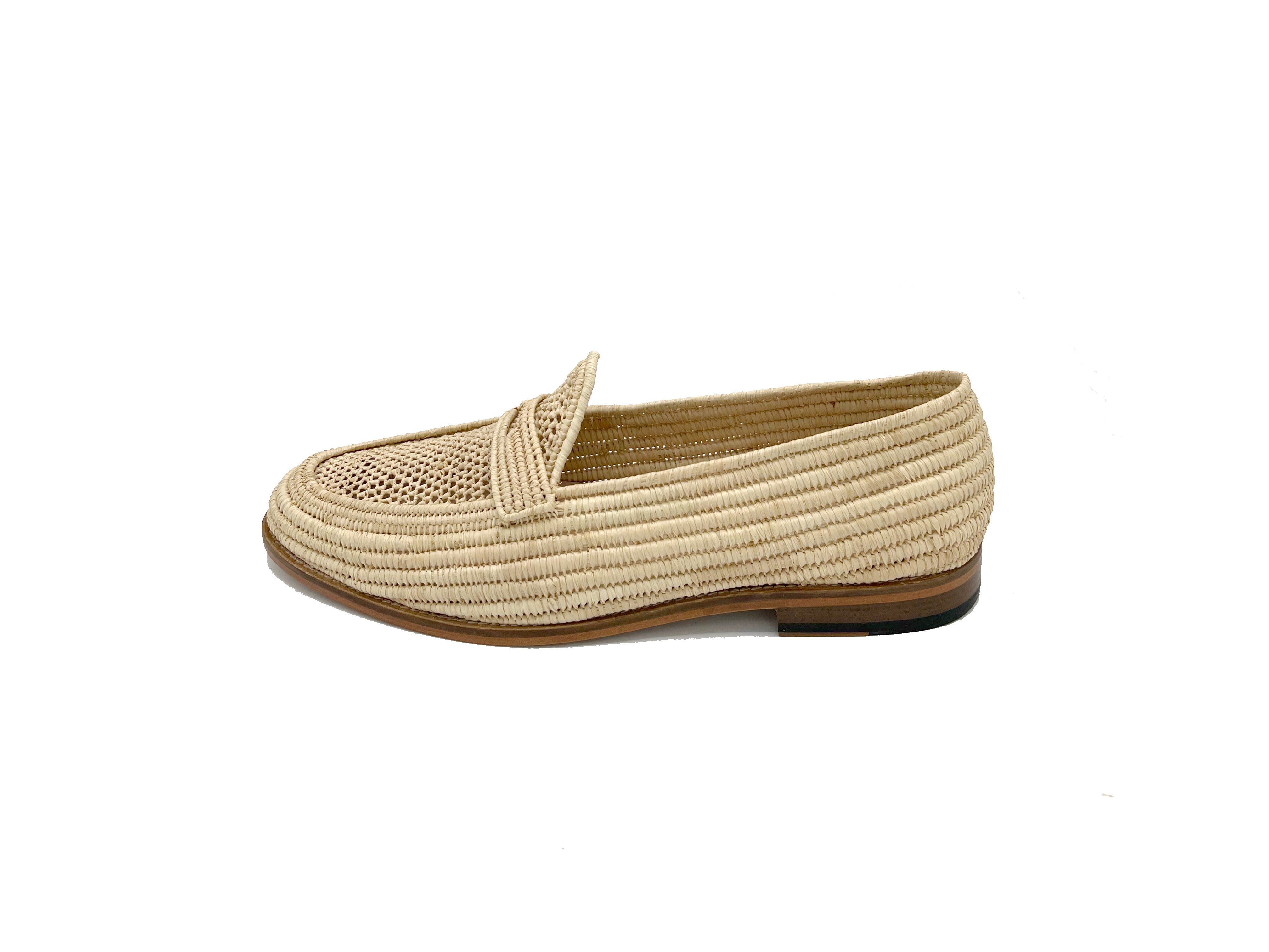 Contre-Allée Racine mocassin femme raphia naturel