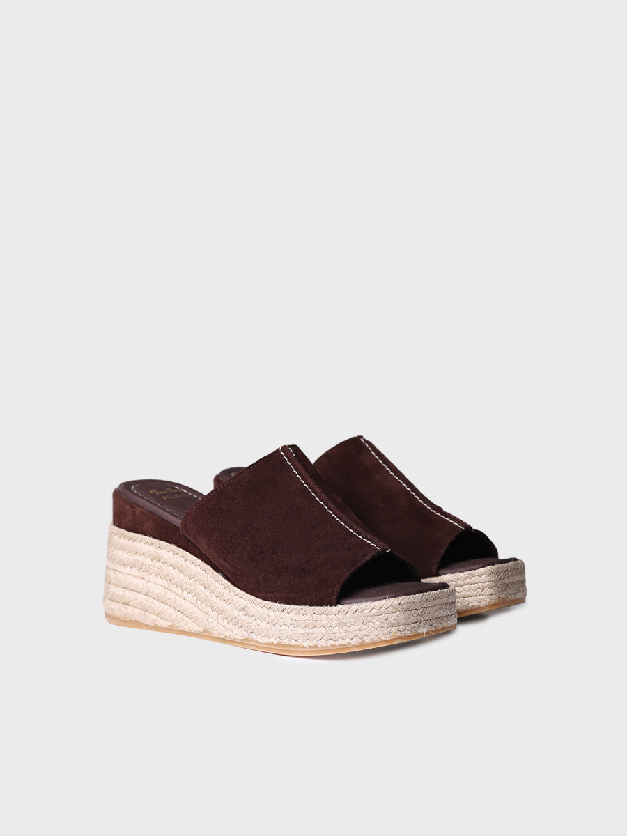 Toni Pons Miriam espadrilles compensées cuir divisé talon 8 cm