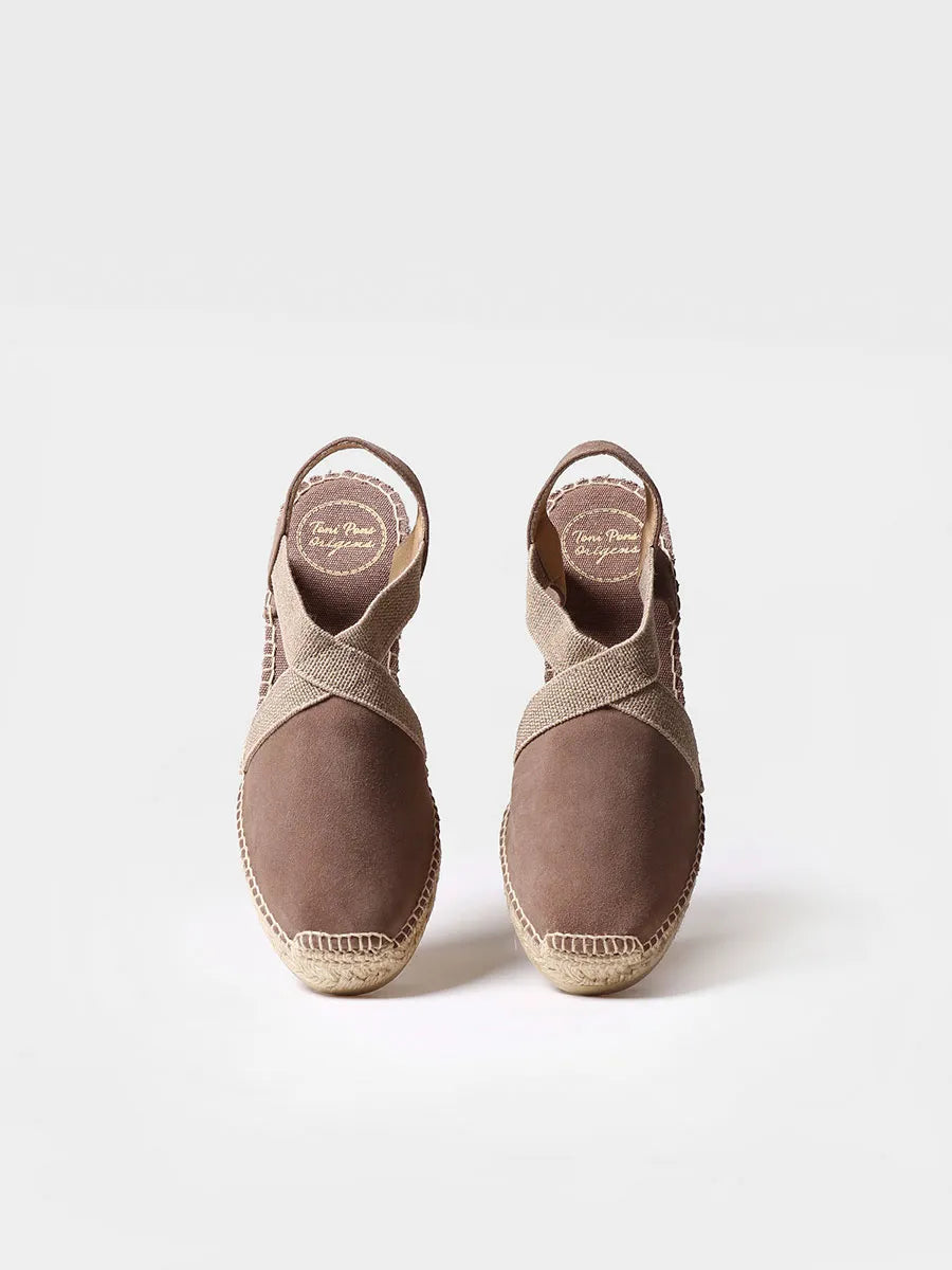 Toni Pons Tona espadrilles compensées suède taupe
