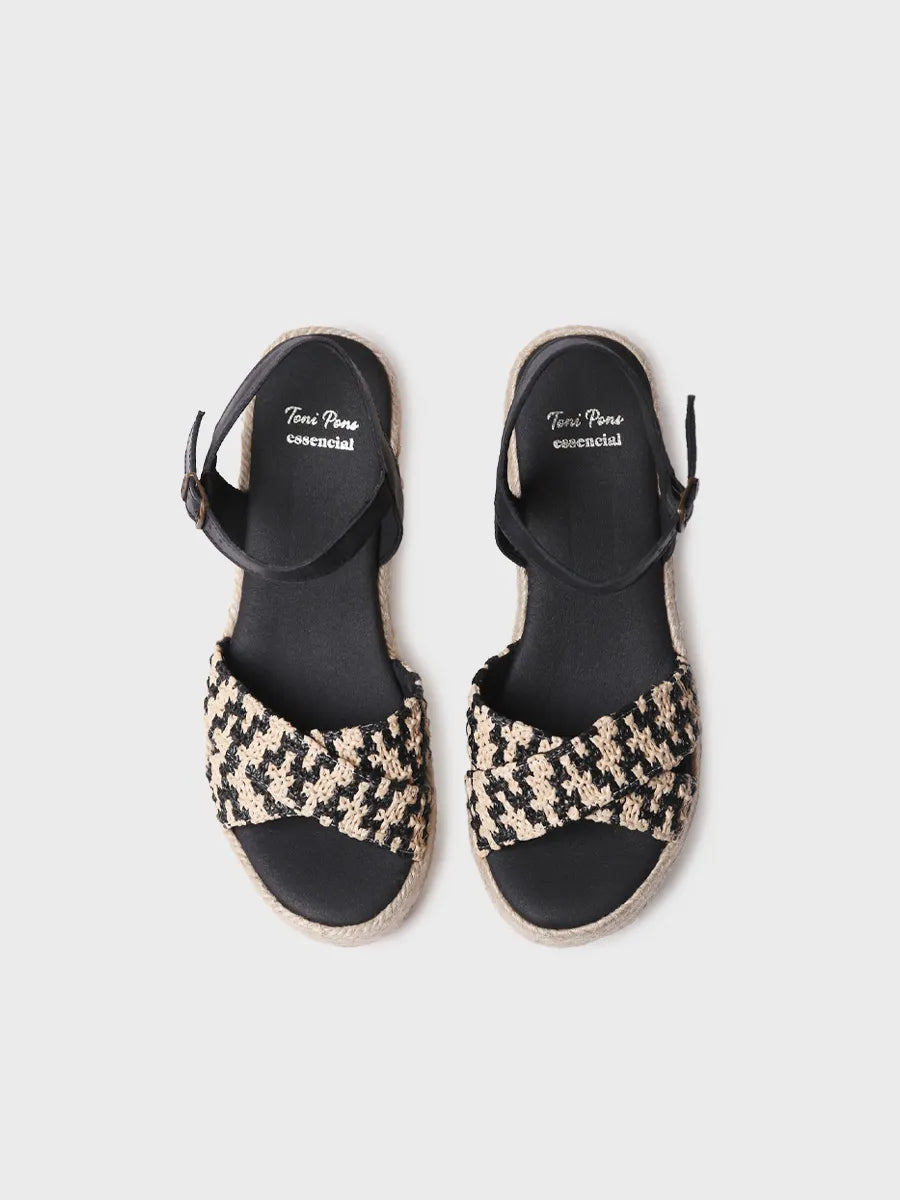 Toni Pons Atenes espadrille noire talon large 7,5 cm