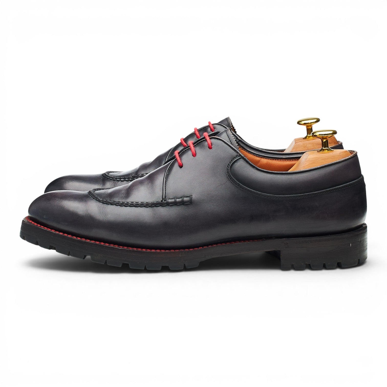 Berluti derby cuir gris foncé UK 9