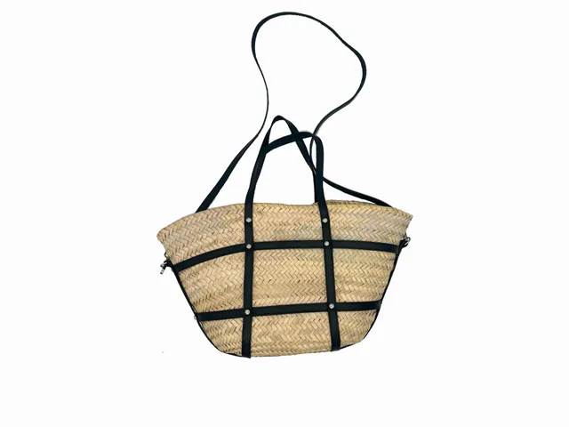 Contre-Allée Marrakech sac panier doum cuir naturel