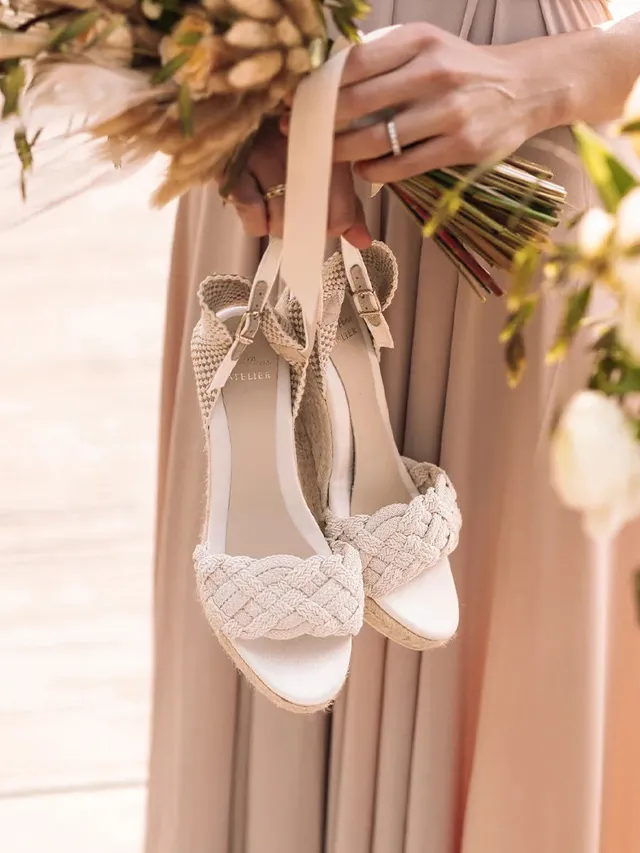 Toni Pons Castres espadrilles mariée satin talon 7 cm