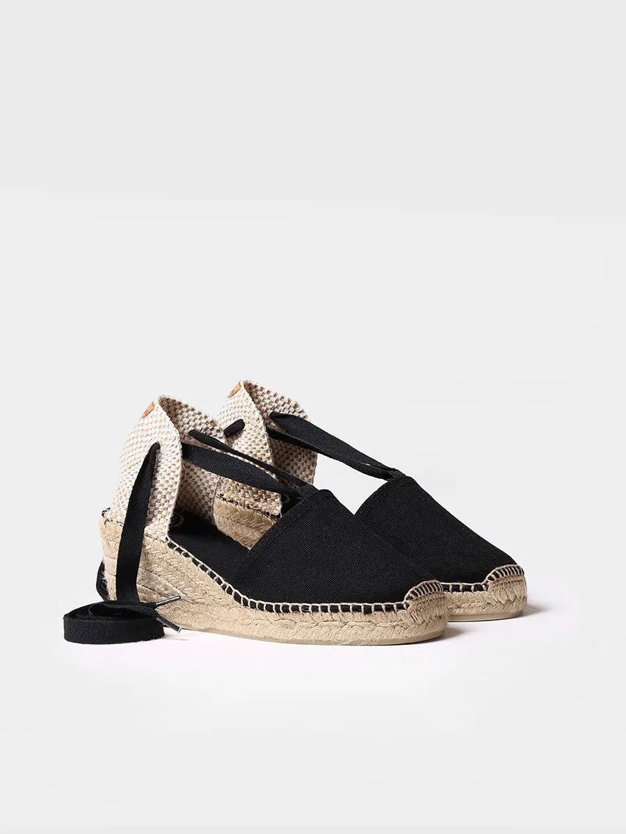 Toni Pons Valencia espadrilles toile noire compensées