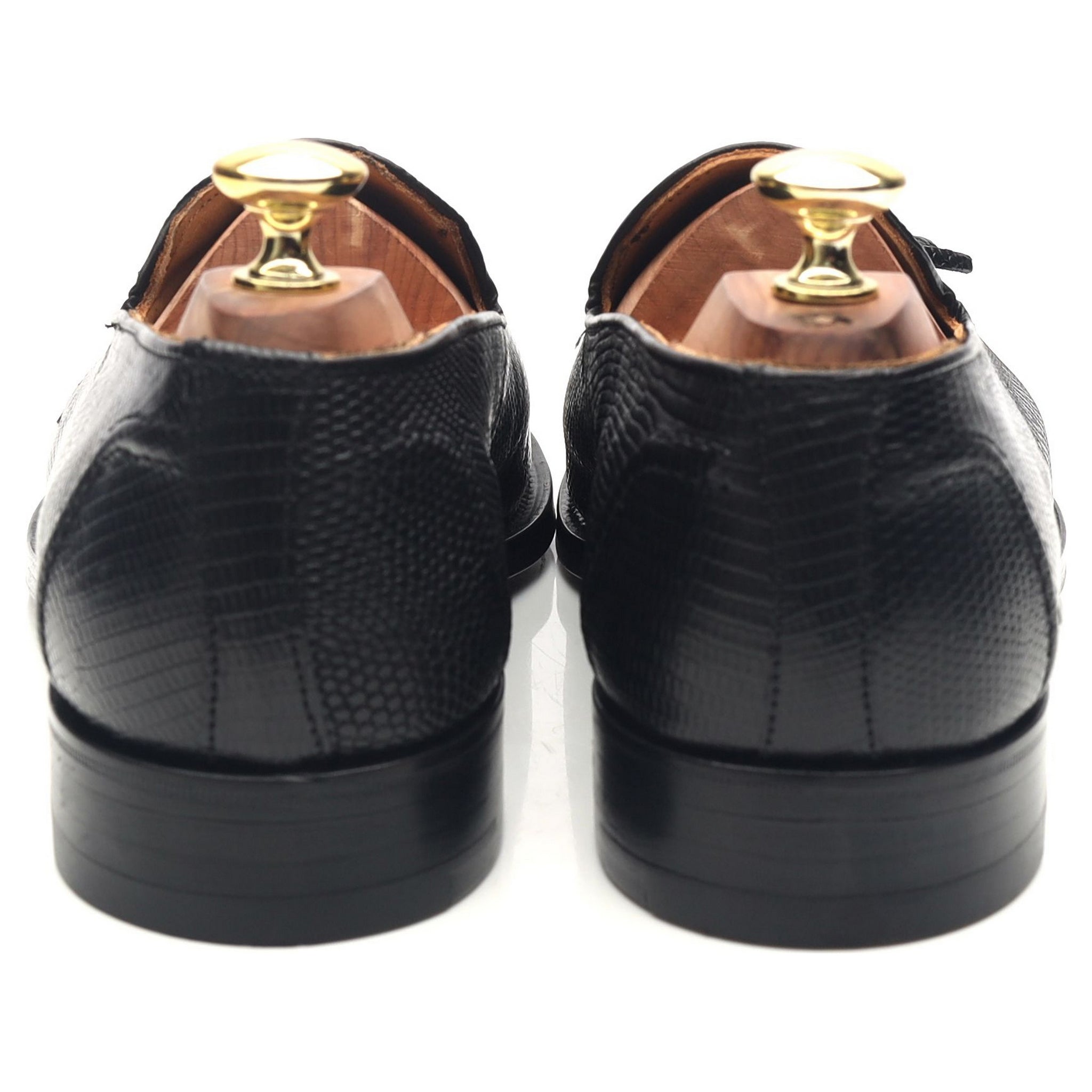 Tricker's mocassin cuir lézard noir UK 7