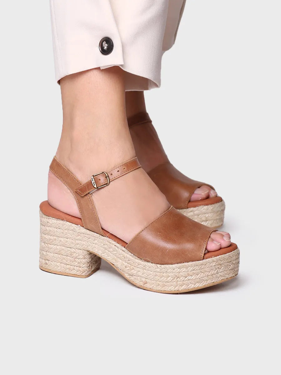 Toni Pons Adriana espadrille cuir talon large 7,5 cm