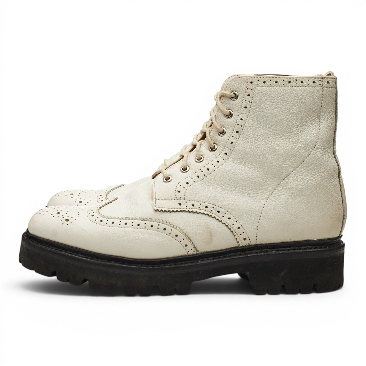 Grenson boots brogues cuir blanc femme UK 5.5