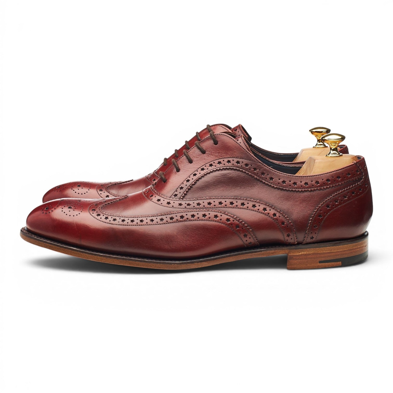 Barker Jensen oxford cuir bordeaux UK 10,5 semelle cuir
