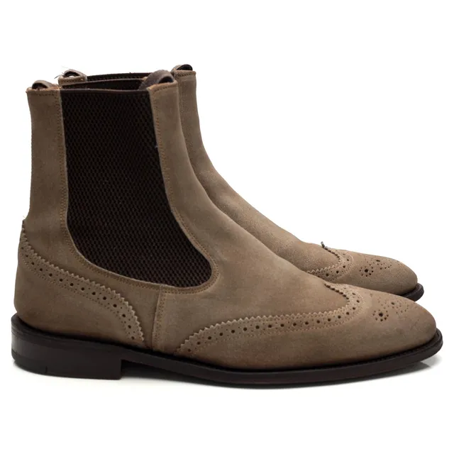 Tricker's Raimond boots chelsea suède gris UK 7 cuir