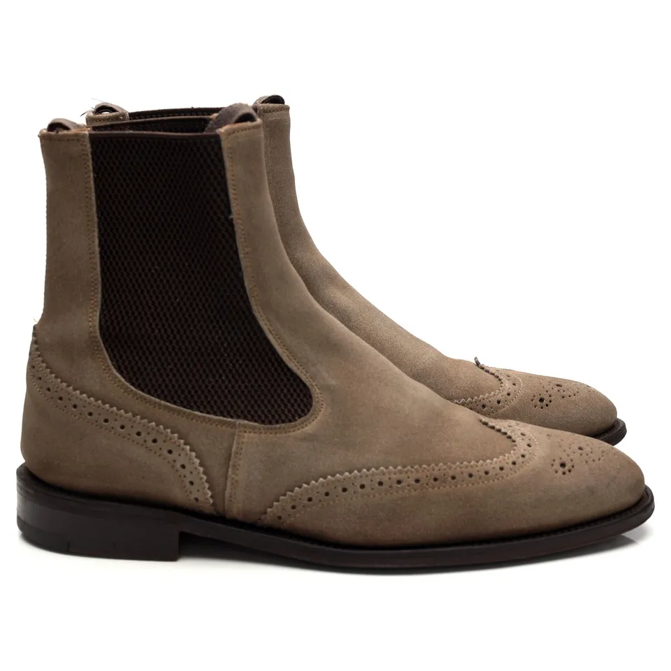 Tricker's Raimond boots chelsea suède gris UK 7 cuir