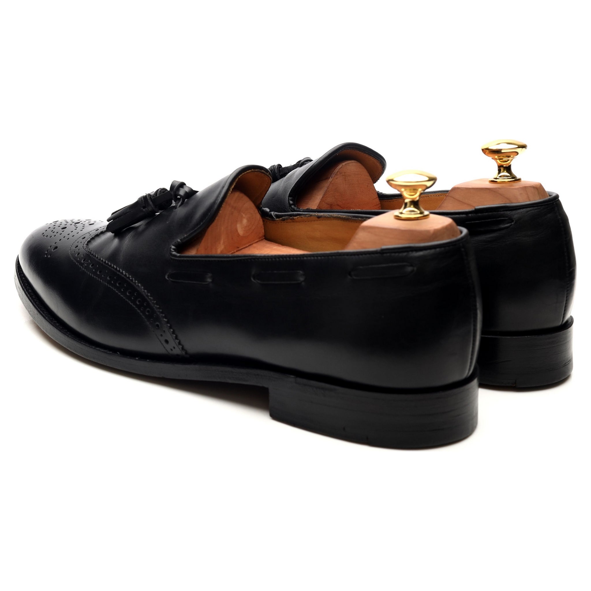 Herring mocassin cuir noir à pompons pointure UK 10