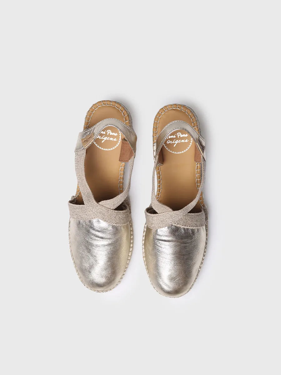 Toni Pons Tossa espadrilles compensées cuir platino