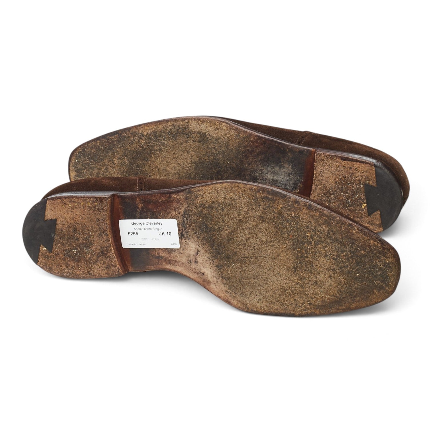 George Cleverley Adam derbies brogues daim marron UK 10