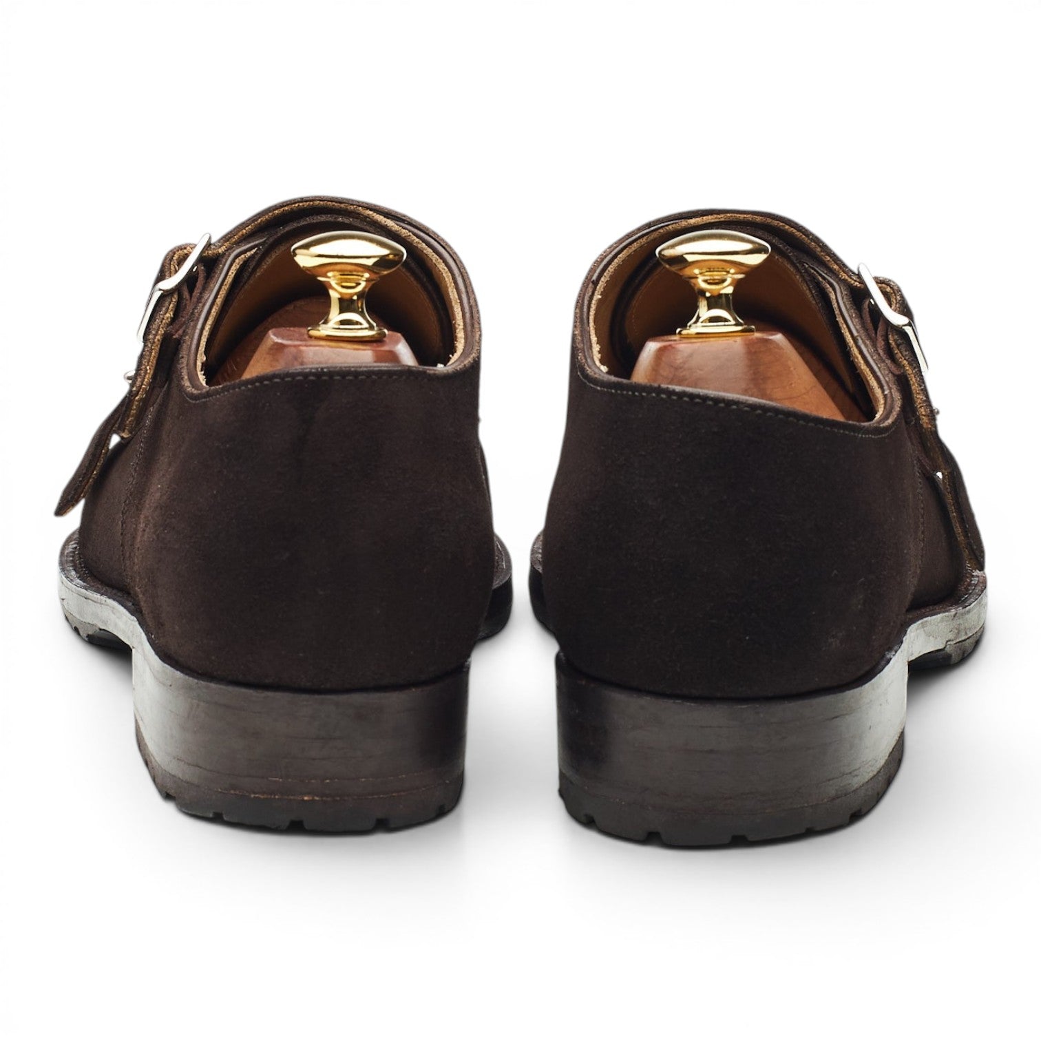 Valentin Frunza double boucle suède marron pointure UK 8.5