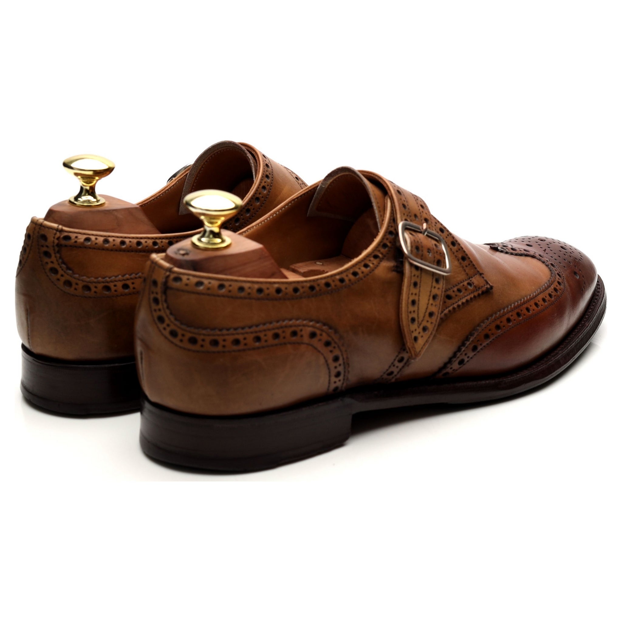 Cheaney Humphrey chaussures monk cuir marron pointure 7