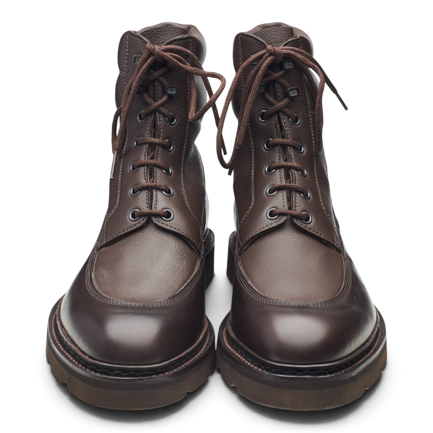 John Lobb Peak boots cuir grainé marron UK 9,5