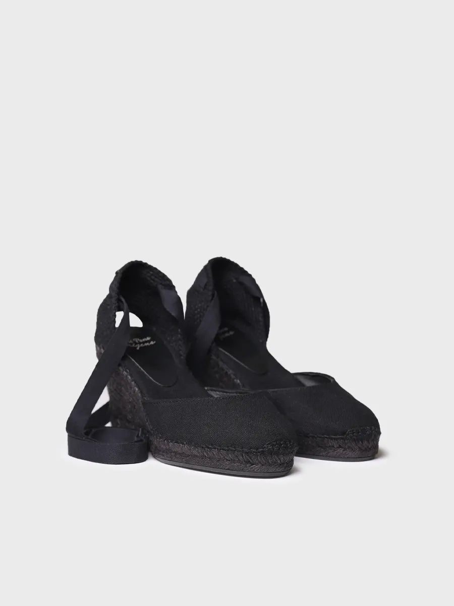 Toni Pons Florina espadrilles compensées noires rubans 9,5 cm