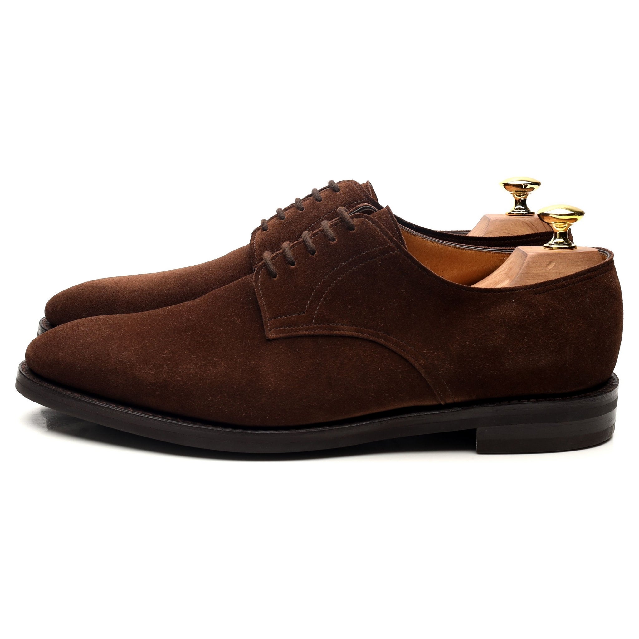 John Lobb Cleve derby daim marron foncé UK 8.5