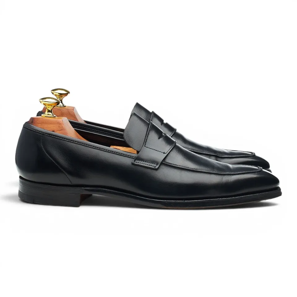 George Cleverley George mocassins cuir noir UK 7 E