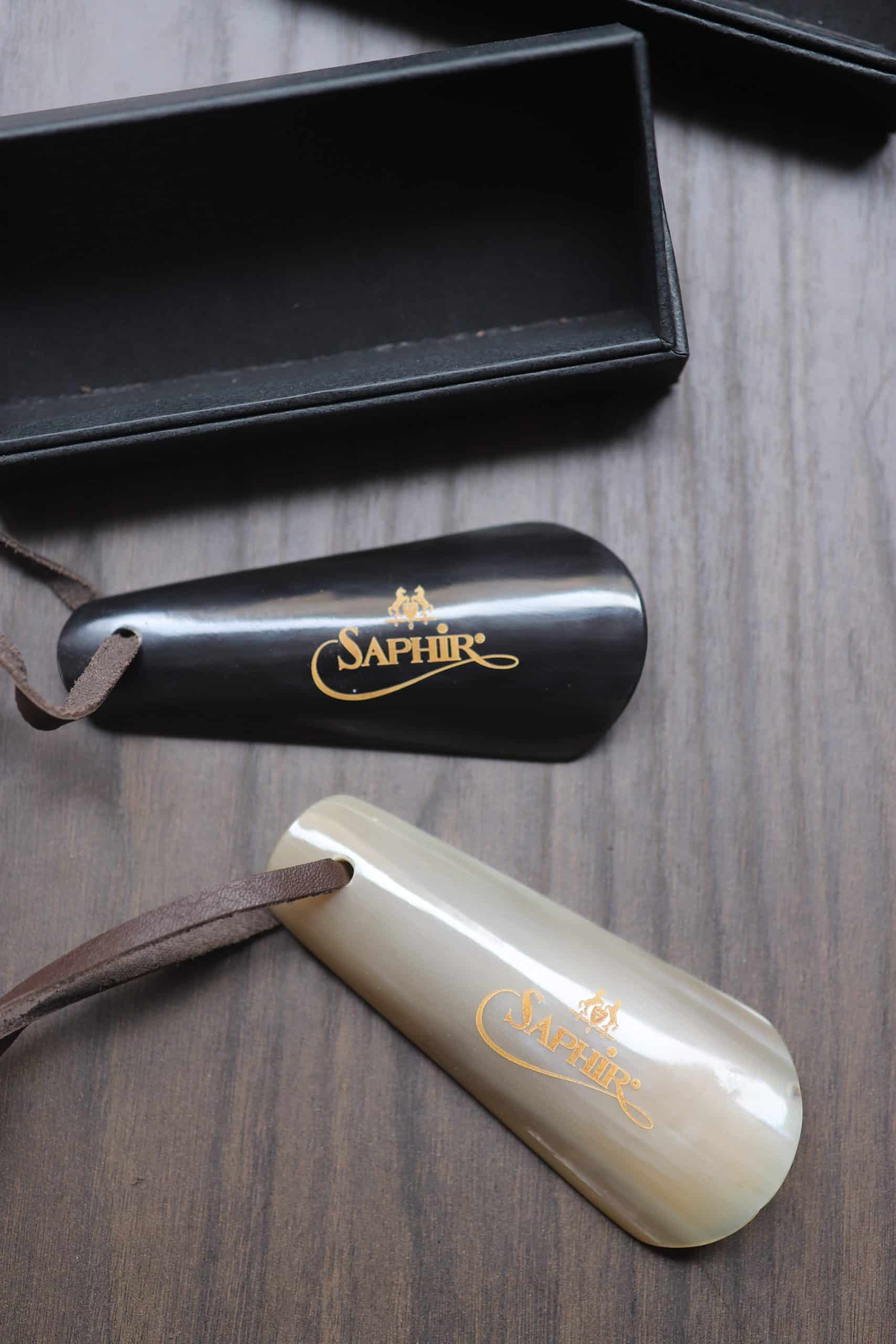 Saphir chausse-pied corne véritable lacet cuir