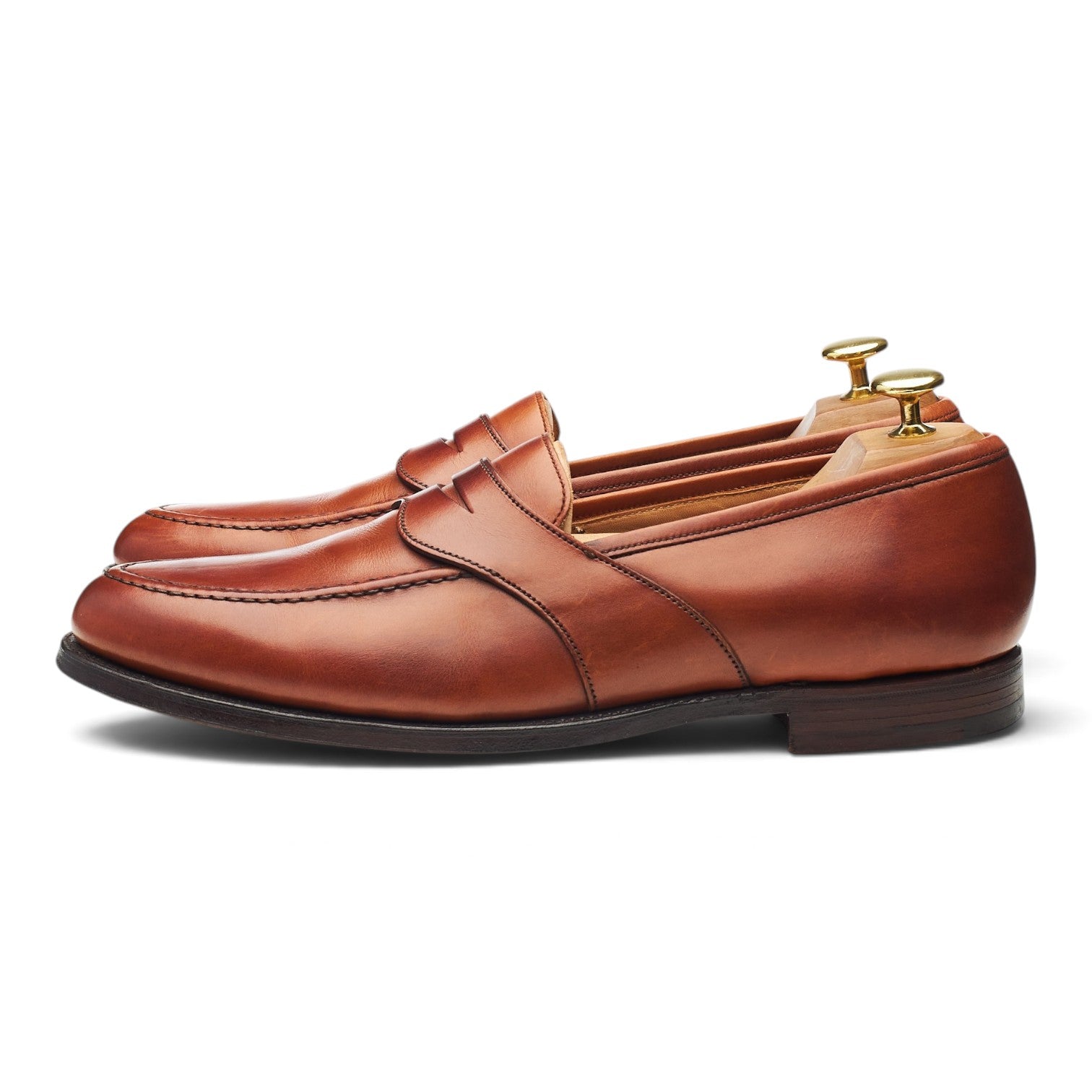 Peal & Co. mocassins cuir marron clair UK 8.5