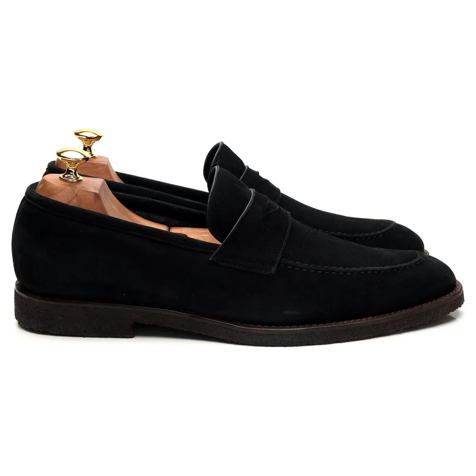 Cabasso mocassins penny suède noir pointure UK 10