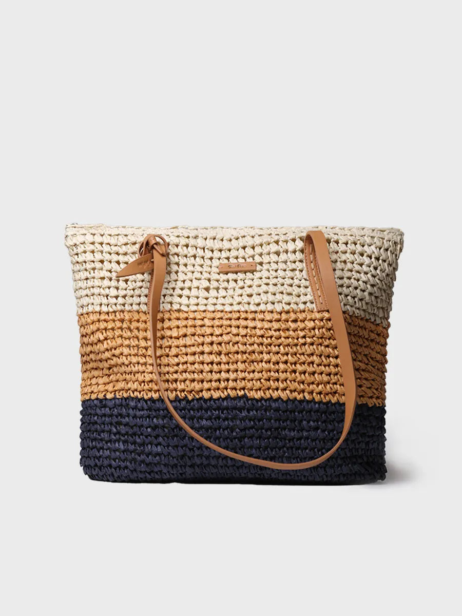 Toni Pons Dora cabas raphia papier multi