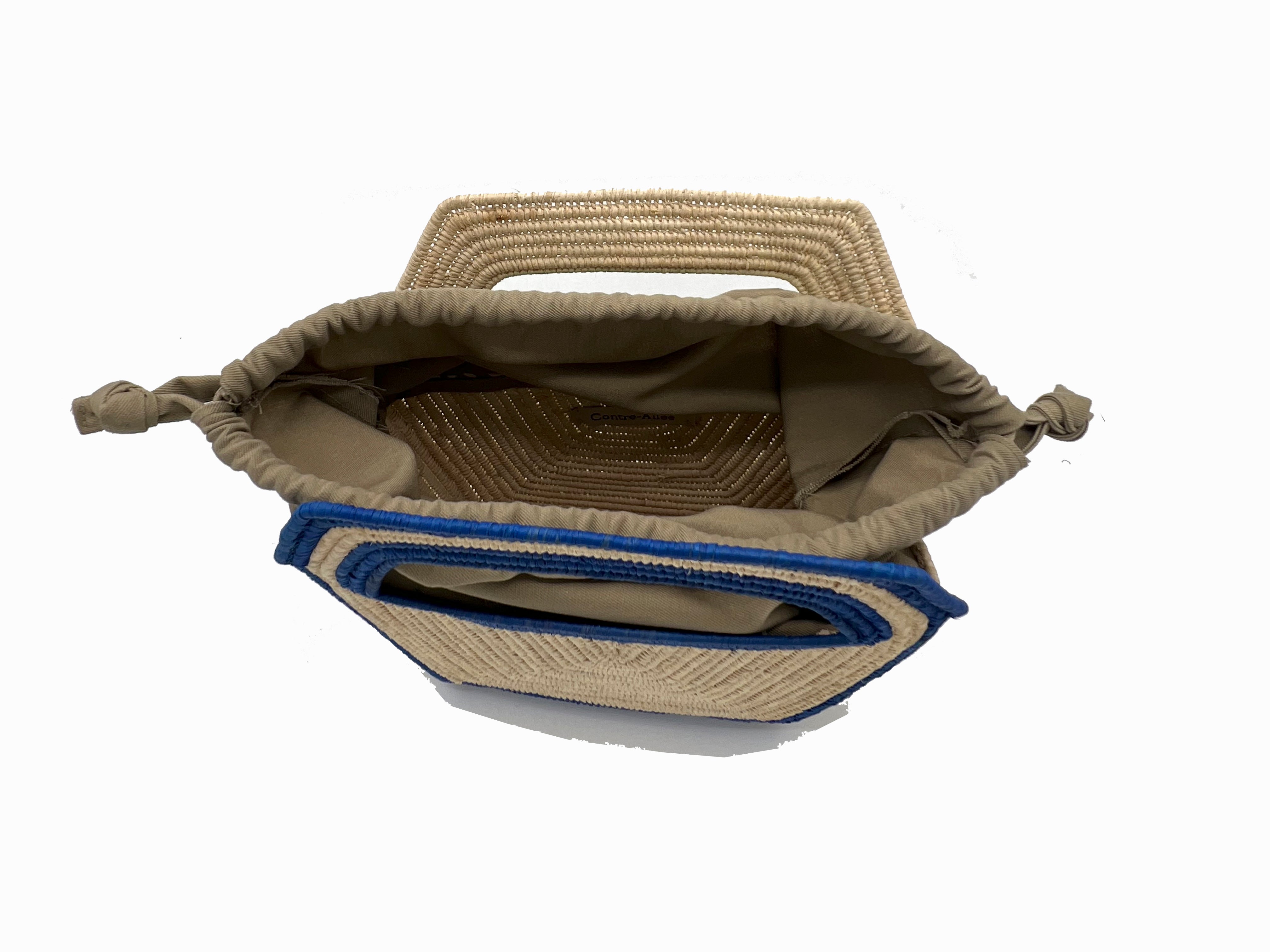 Contre-Allée Ifran sac raphia naturel bleu