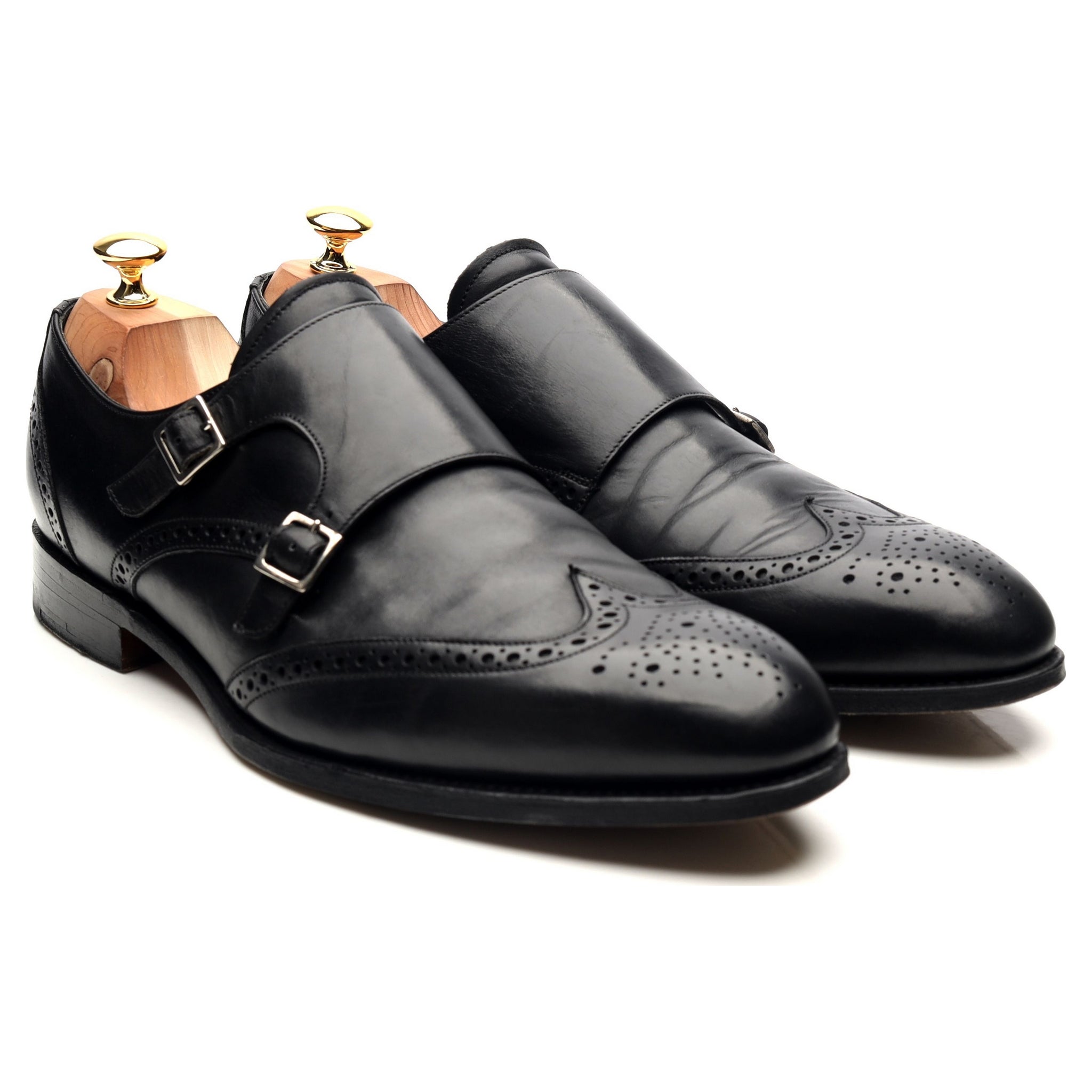 Barker Fleet chaussures monk cuir noir pointure 10,5