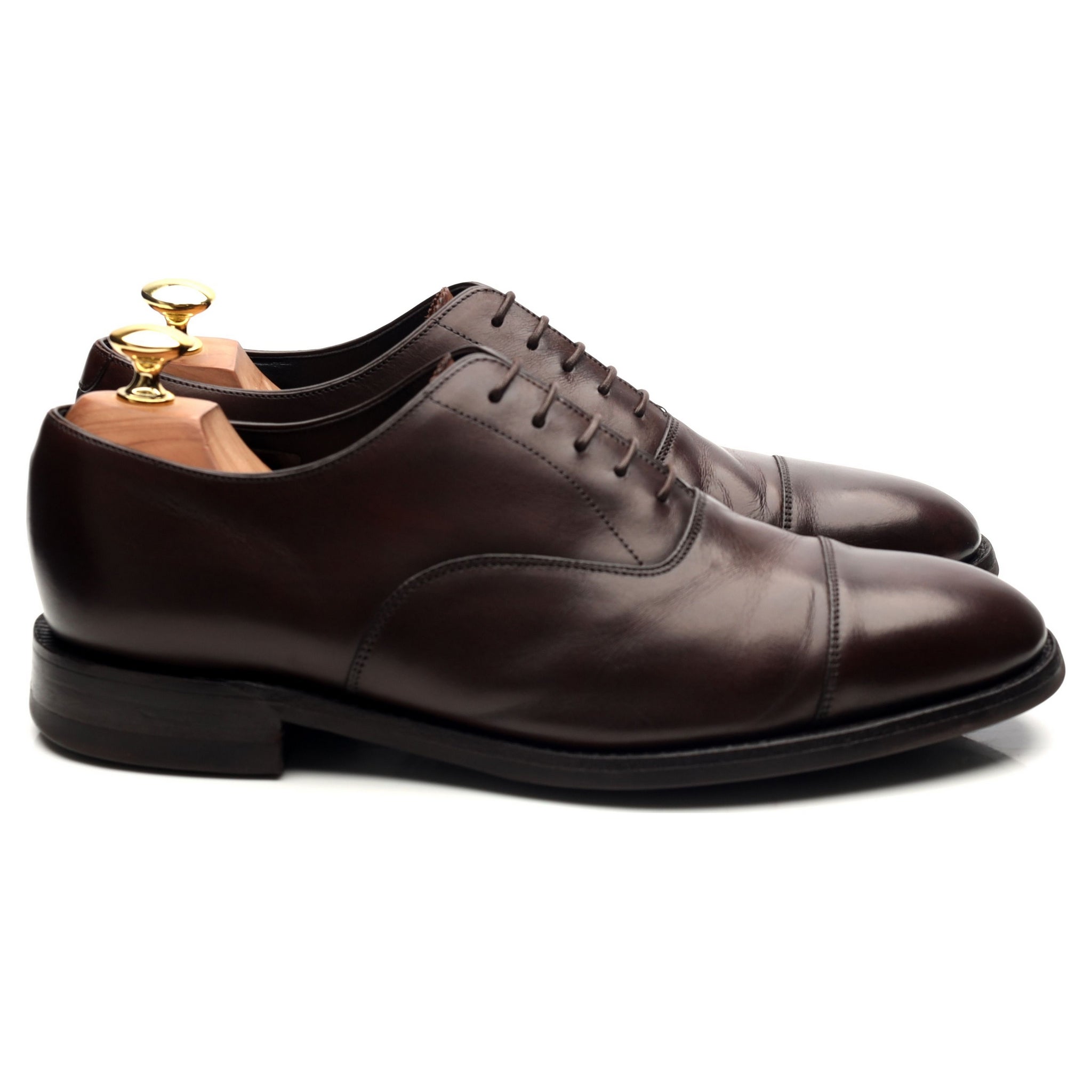 Herring Knightsbridge oxford cuir marron UK 8.5 semelle caoutchouc