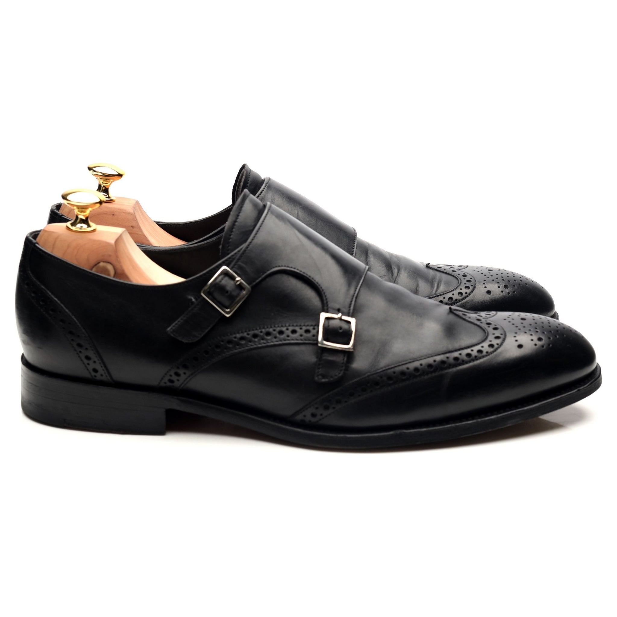 Barker Fleet chaussures monk cuir noir pointure 10,5