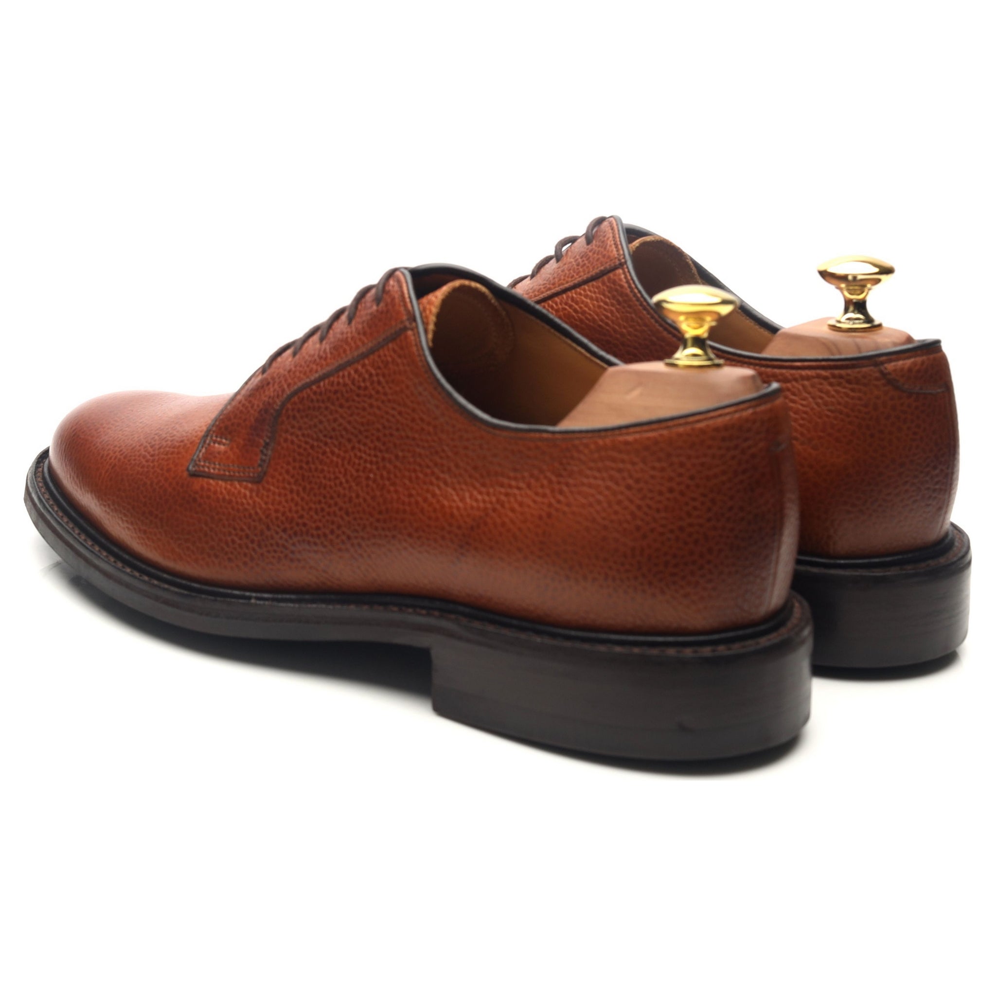 Barker Nairn derbys cuir grain marron UK 8