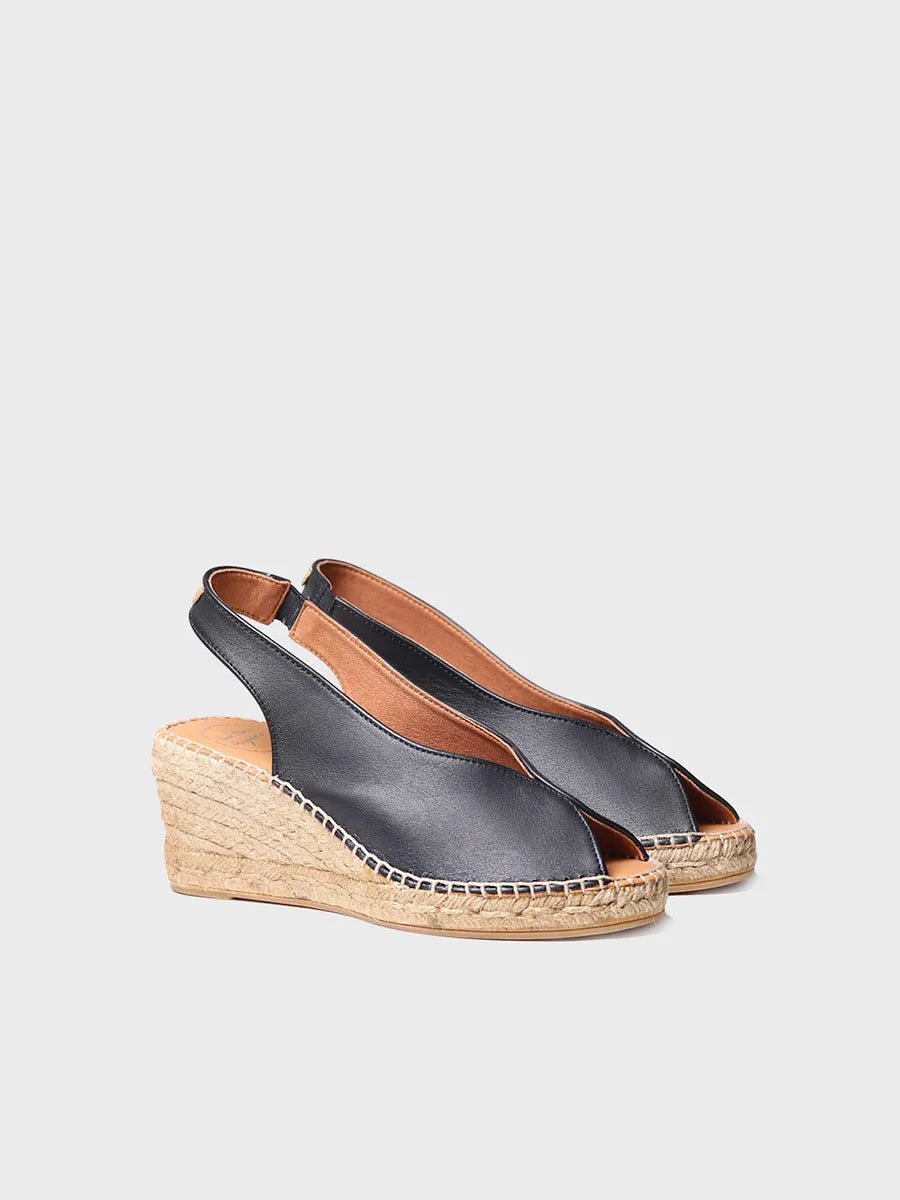 Toni Pons LAILA-P espadrille compensée cuir noir