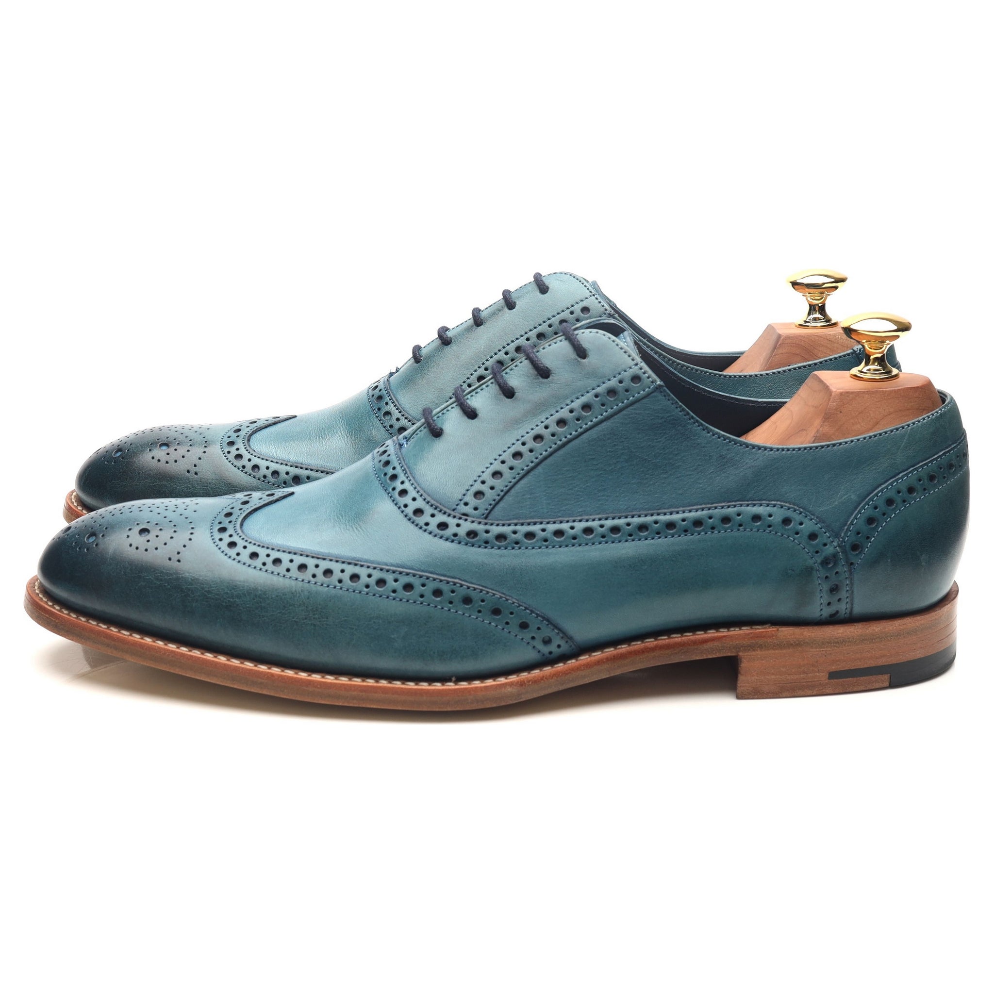 Barker Valiant brogues cuir bleu pointure UK 9