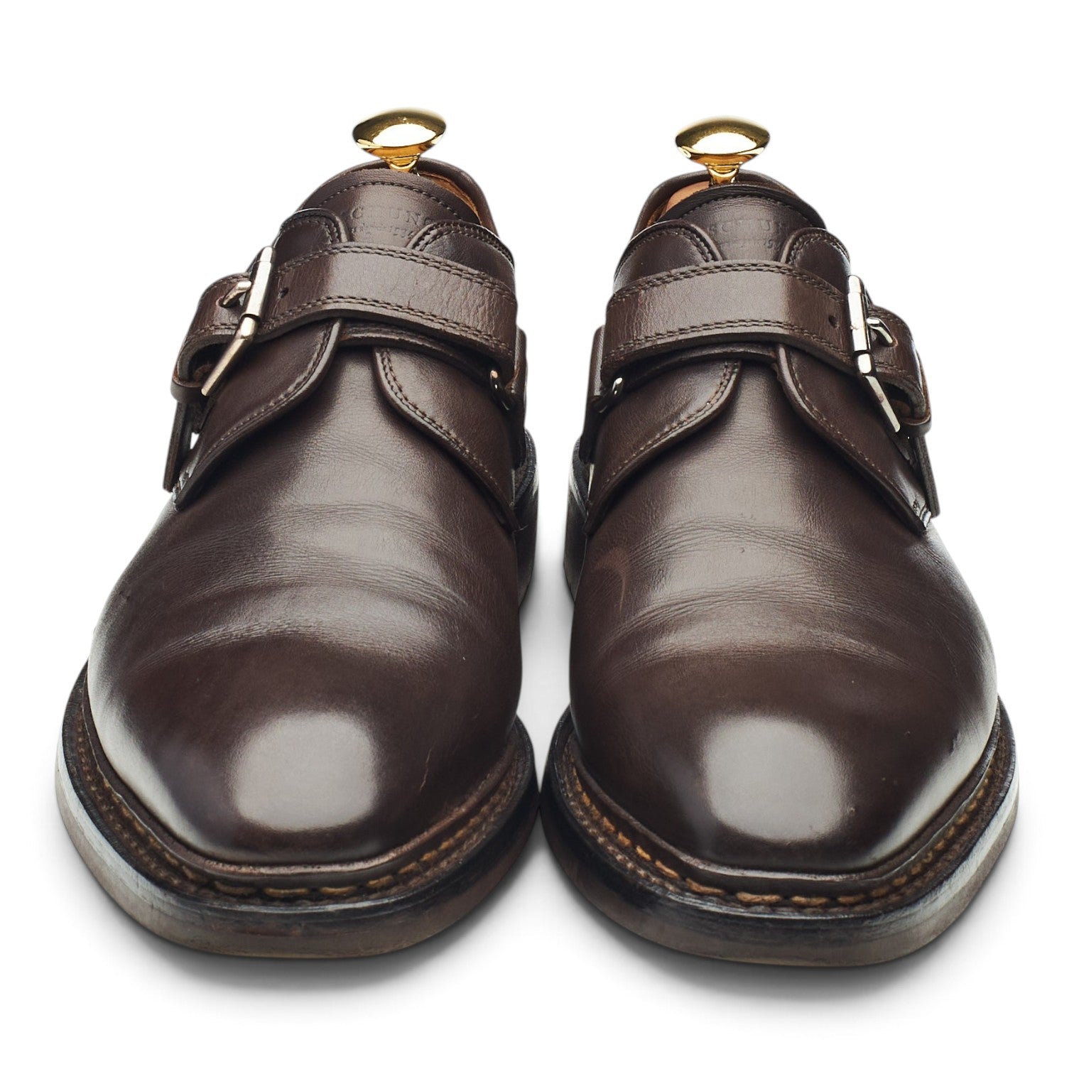Heschung Bouleau monk cuir marron foncé UK 7 semelle gomme