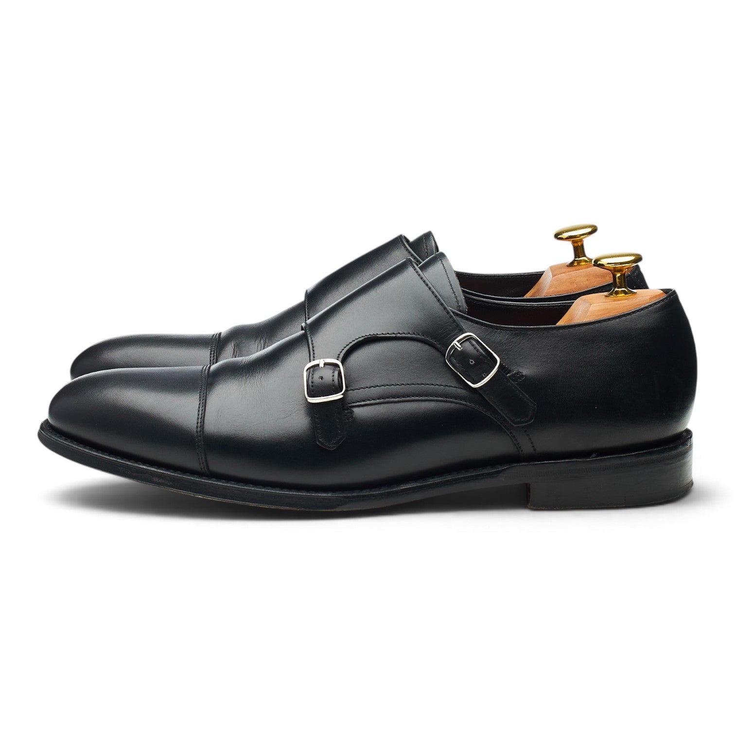 Loake Cannon 1880 monk cuir noir UK 8 double boucle