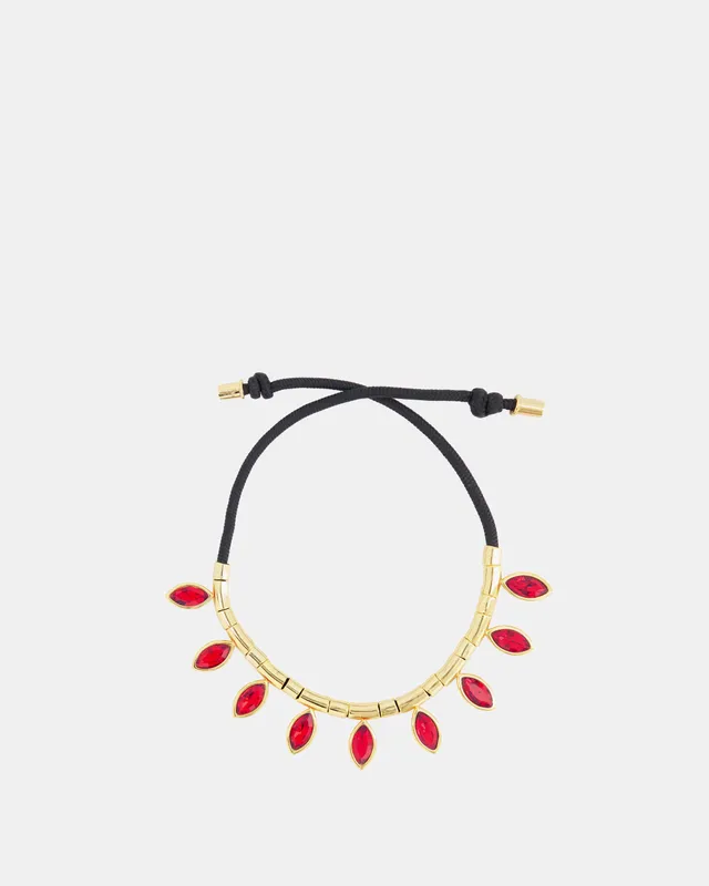 Nodaleto x Julietta Petal bracelet cheville rouge