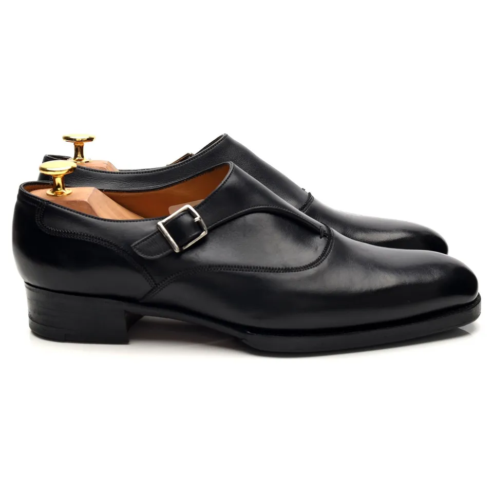 Gaziano & Girling Bespoke monk cuir noir 6.5