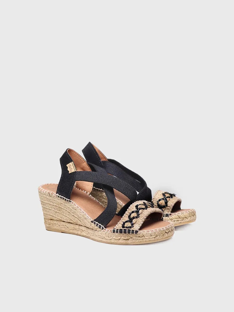 Toni Pons Susa-bn espadrille compensée noire 7 cm