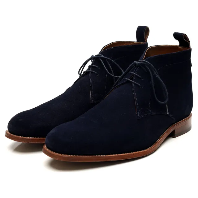 Grenson Marcus bottines chukka daim bleu marine UK 10