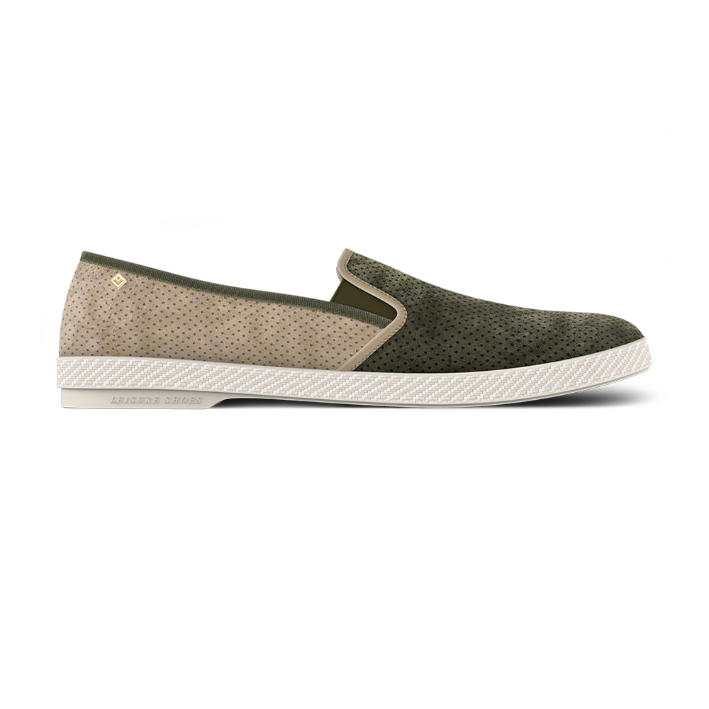 Rivieras Classic Daim Match espadrilles kaki