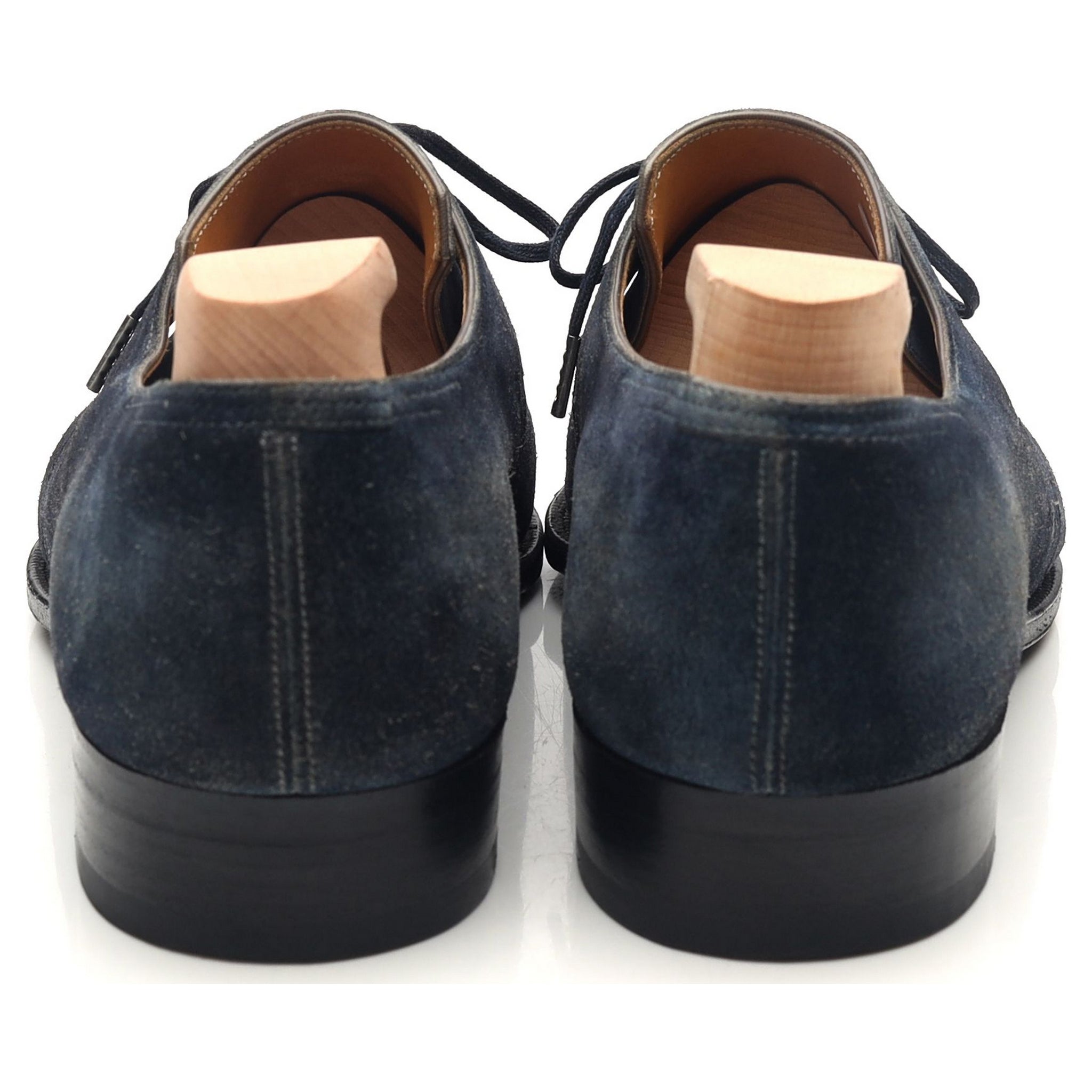Corthay Arca derby daim bleu UK 6,5 embauchoirs