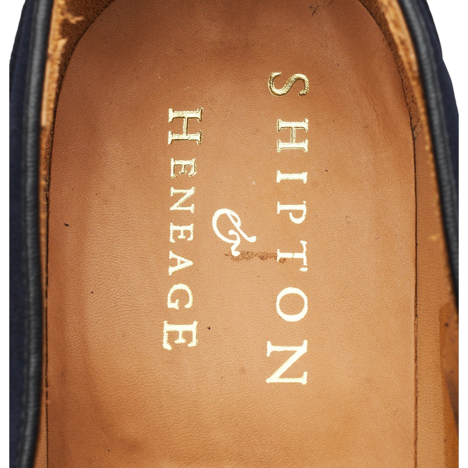 Shipton & Heneage Finchley mocassins daim bleu UK 10.5
