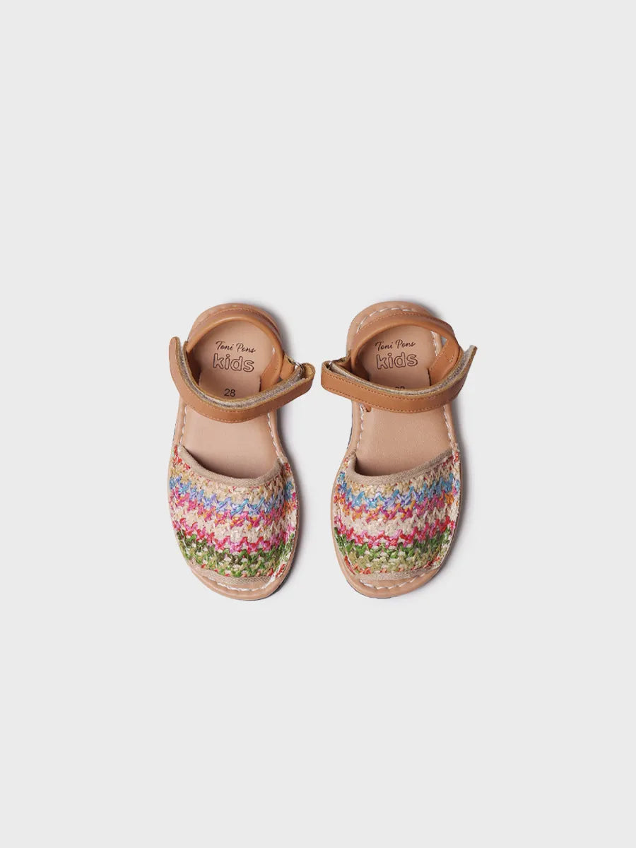Toni Pons Cova-NZ Sandale Enfant Tissu Multicolore Scratch