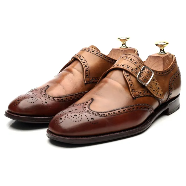 Cheaney Humphrey chaussures monk cuir marron pointure 7